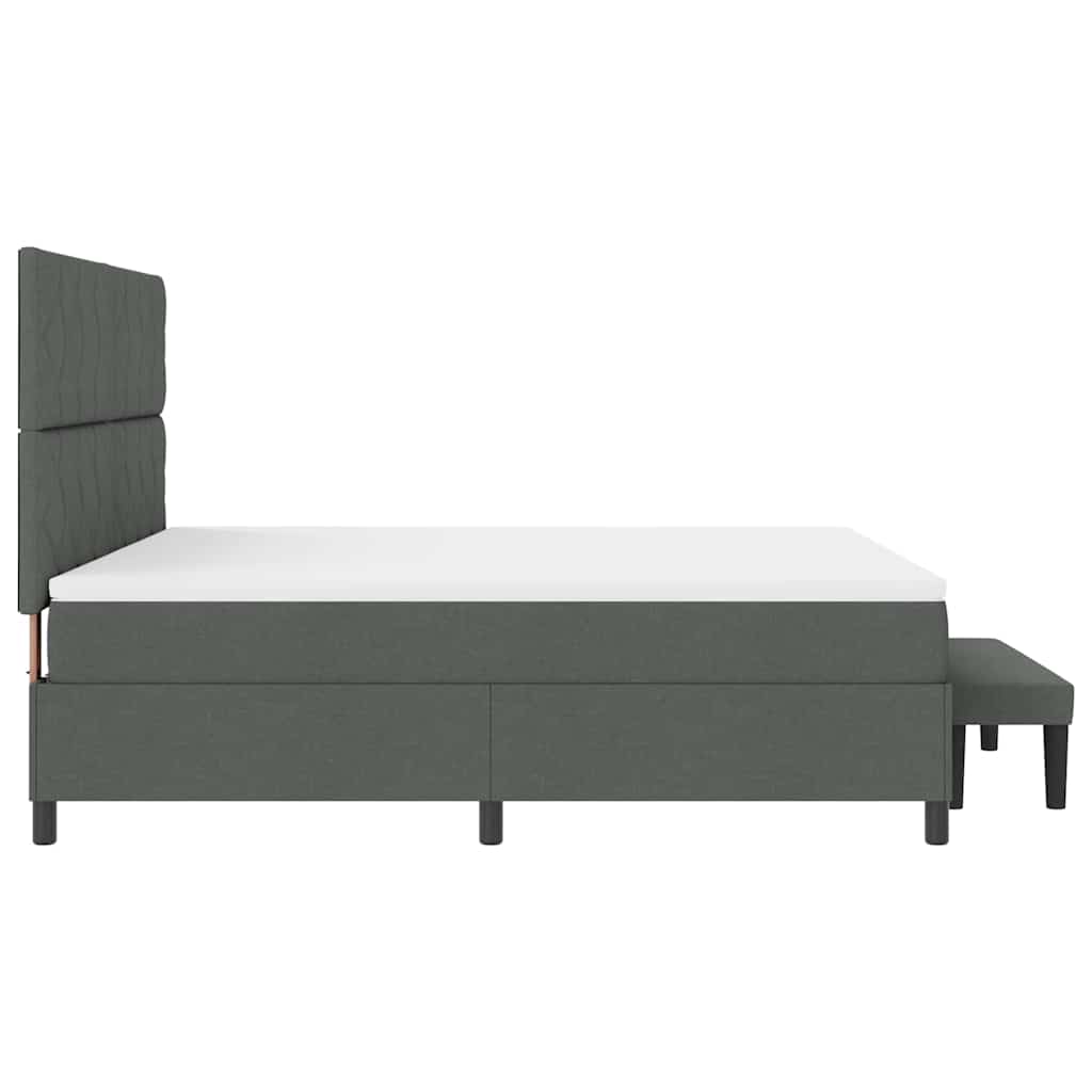 Lit à ressorts avec matelas Gris foncé 180 x 200 cm tissu - XIOS