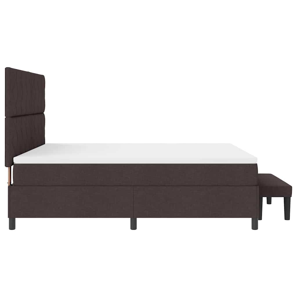 Lit à ressorts avec matelas Marron foncé 180 x 200 cm tissu - XIOS