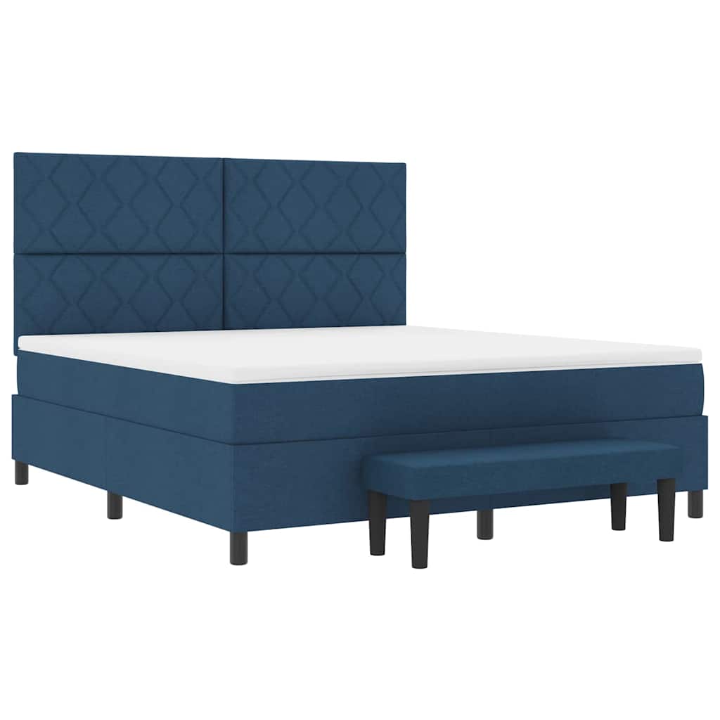 Lit à ressorts avec matelas Bleu 180 x 200 cm tissu - XIOS