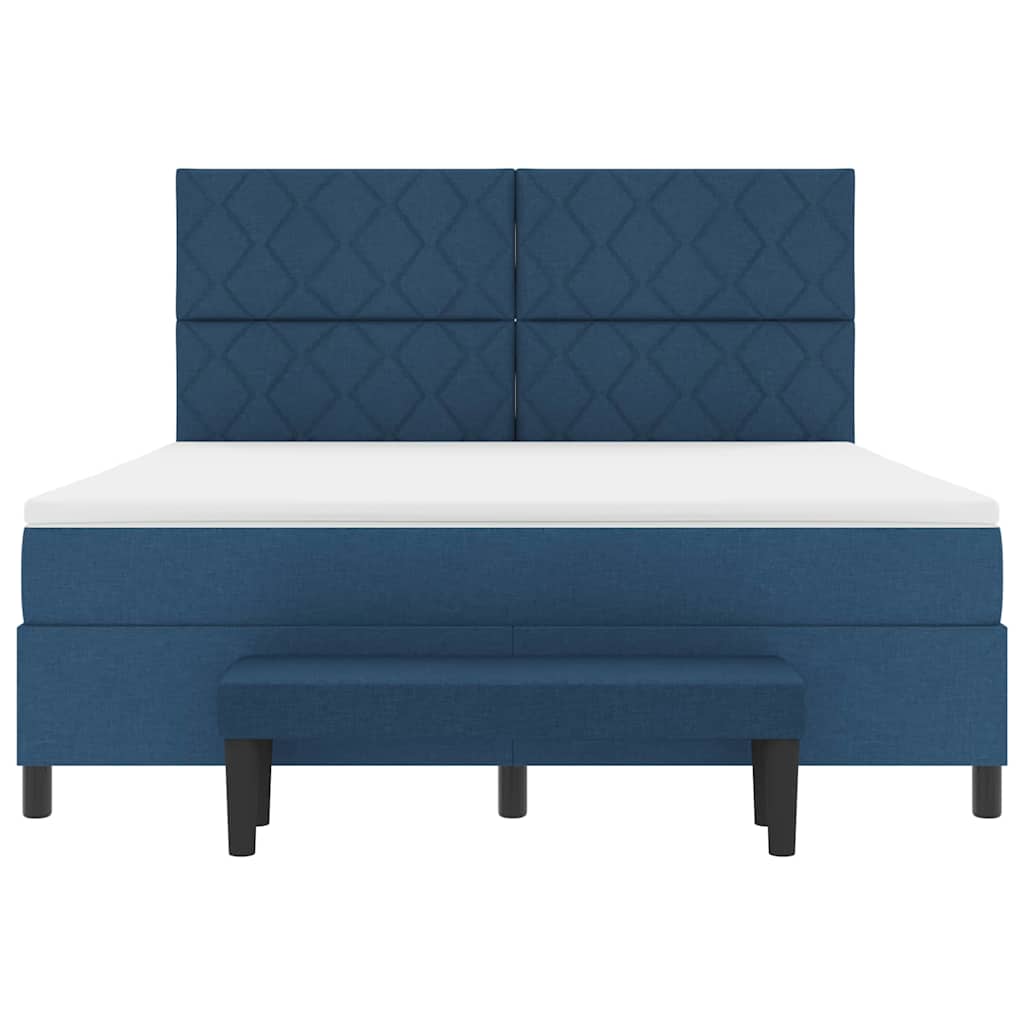 Lit à ressorts avec matelas Bleu 180 x 200 cm tissu - XIOS