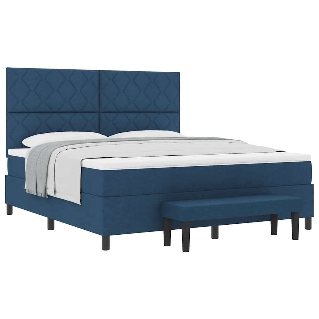 Lit à ressorts avec matelas Bleu 180 x 200 cm tissu - XIOS