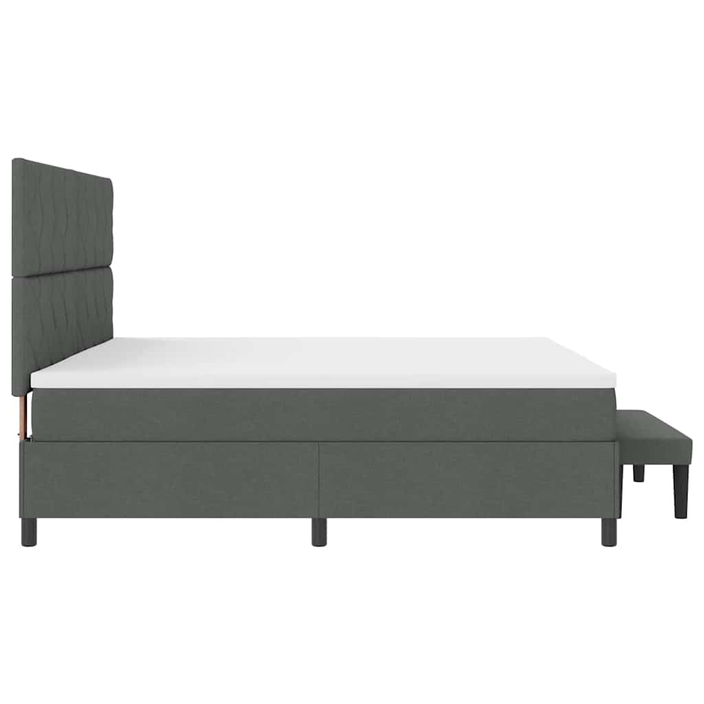 Lit à ressorts avec matelas Gris foncé 200 x 200 cm tissu - XIOS