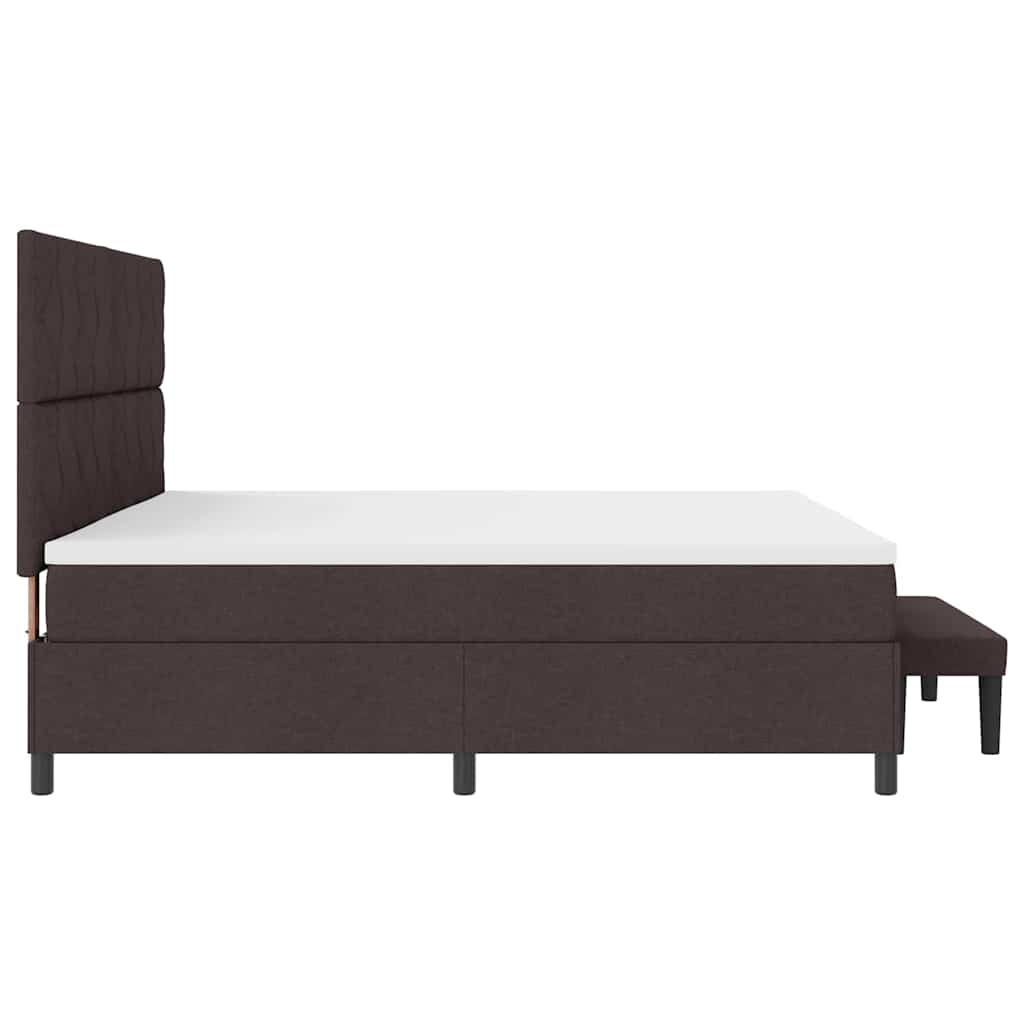 Lit à ressorts avec matelas Marron foncé 200 x 200 cm tissu - XIOS