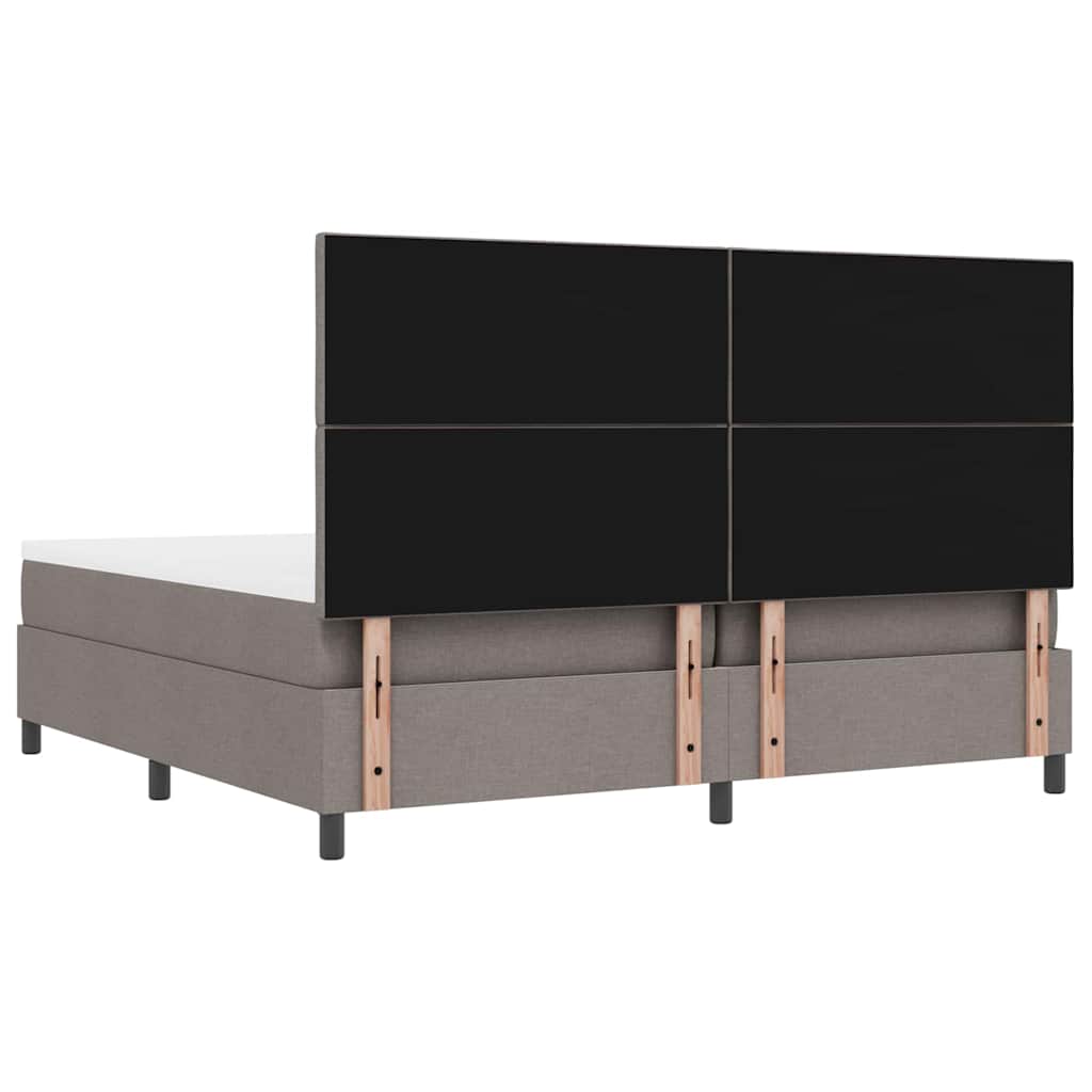 Lit à ressorts avec matelas Taupe 200 x 200 cm tissu - XIOS
