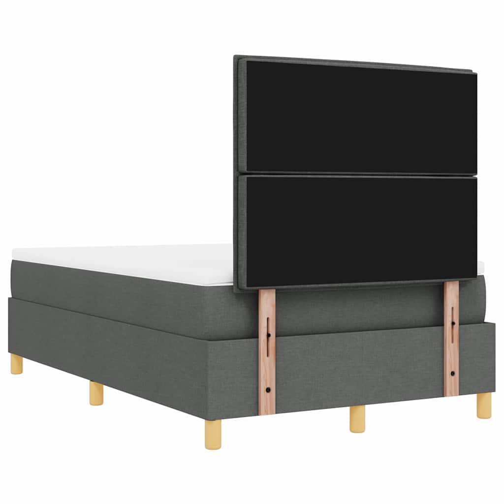 Lit à ressorts avec matelas Gris foncé 120 x 200 cm tissu - XIOS