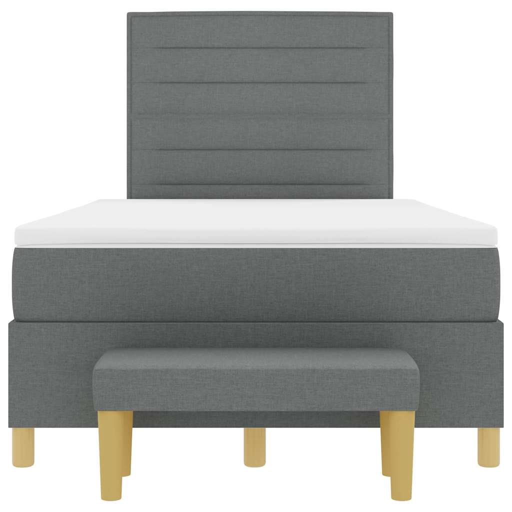 Lit à ressorts avec matelas Gris foncé 120 x 200 cm tissu - XIOS