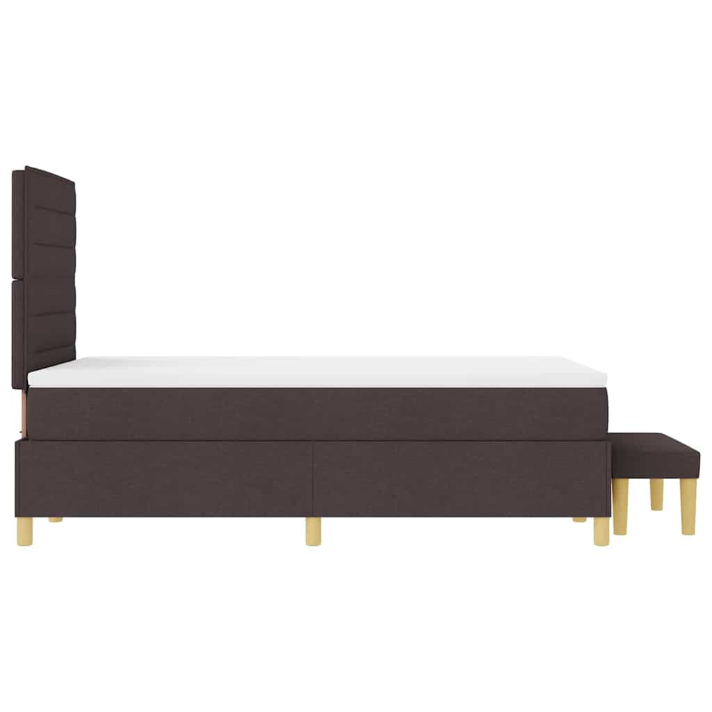 Lit à ressorts avec matelas Marron foncé 120 x 200 cm tissu - XIOS