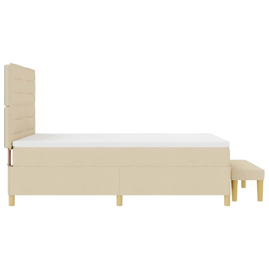 Lit à ressorts avec tête de lit Crème 190 x 140 cm tissu - XIOS