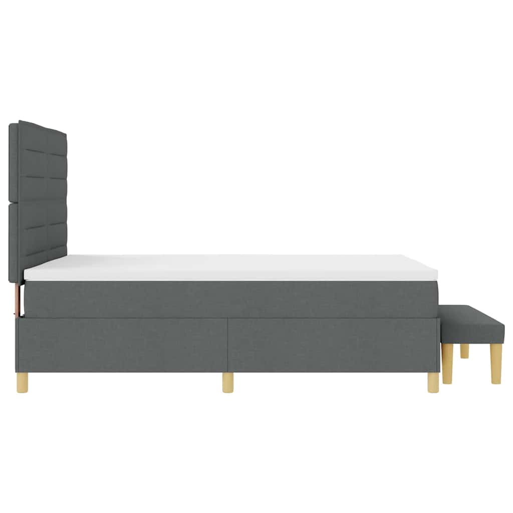 Lit à ressorts avec matelas Gris foncé 140 x 200 cm tissu - XIOS