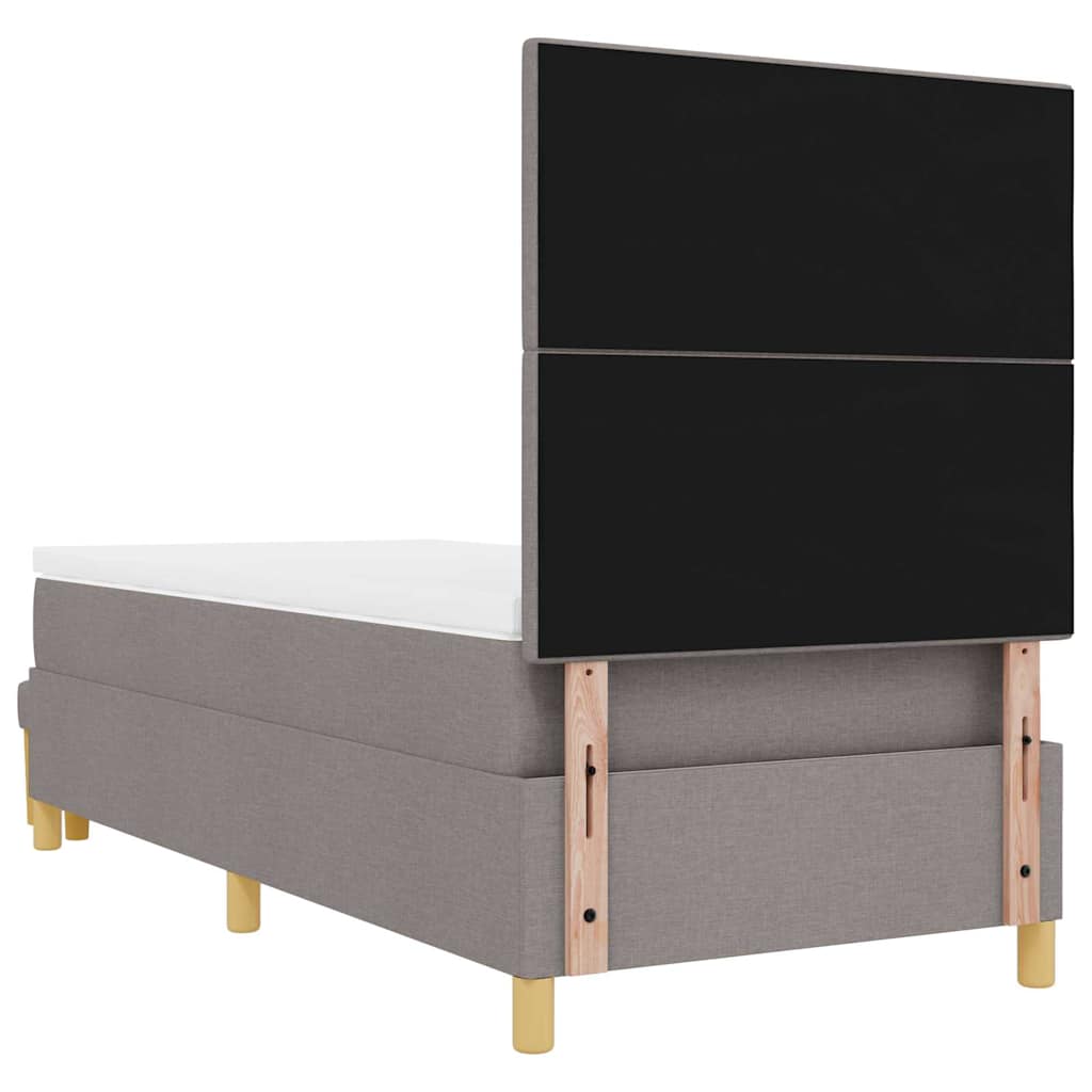 Lit à ressorts avec coussin Taupe 200 x 80 cm tissu - XIOS