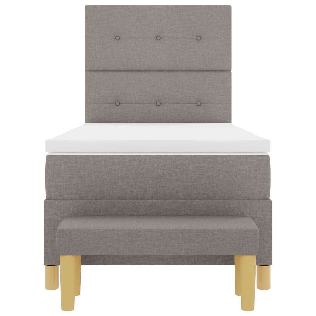 Lit à ressorts avec coussin Taupe 200 x 80 cm tissu - XIOS
