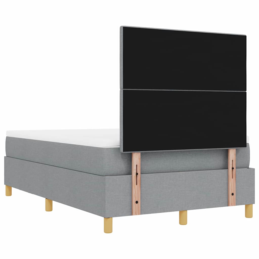 Lit à ressorts avec tête de lit Gris clair 190 x 120 cm tissu
