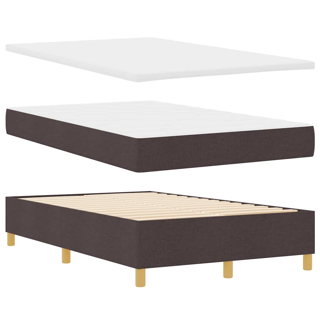 Lit à ressorts avec tête de lit Marron foncé 190 x 120 cm tissu