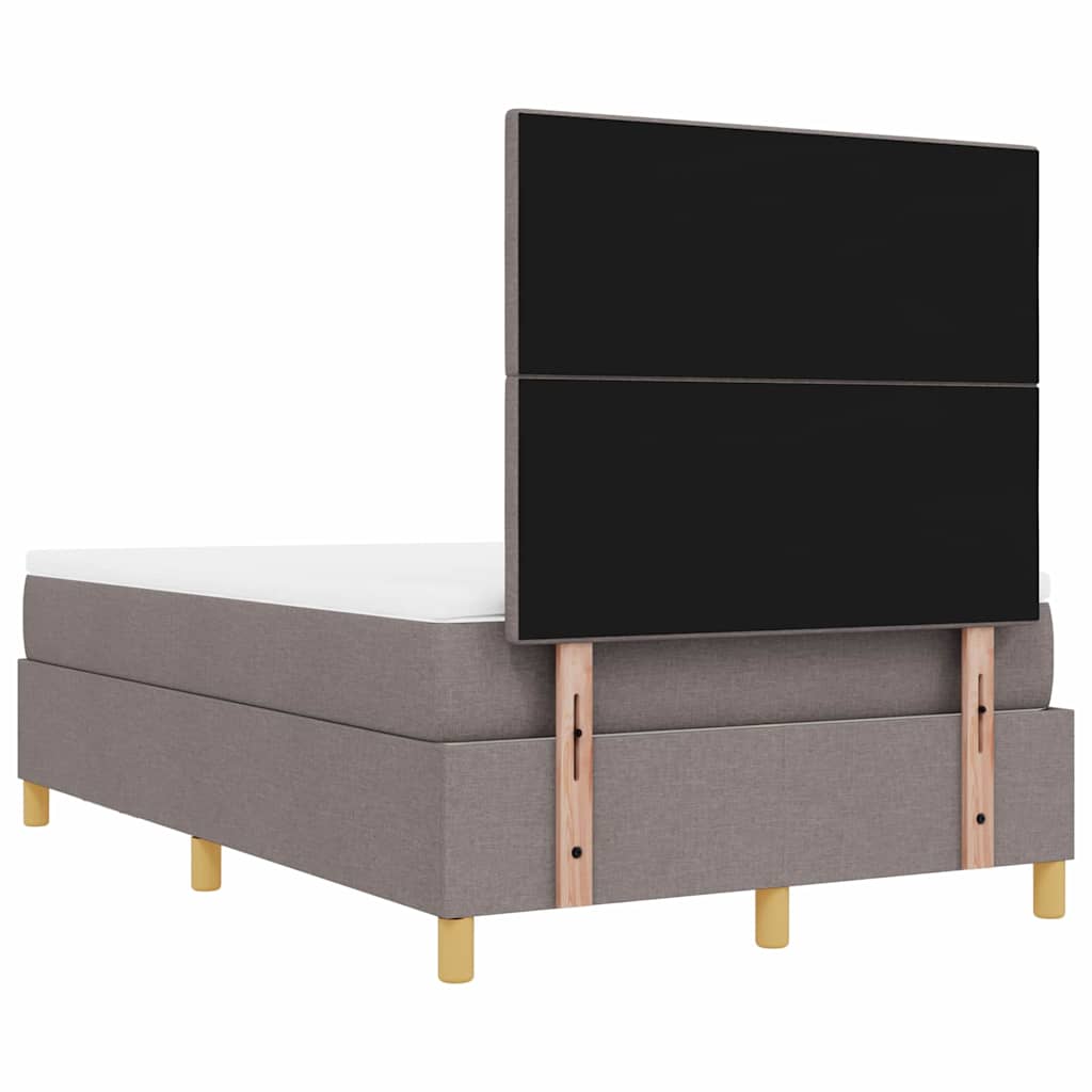 Lit à ressorts avec tête de lit Taupe 120 x 200 cm tissu