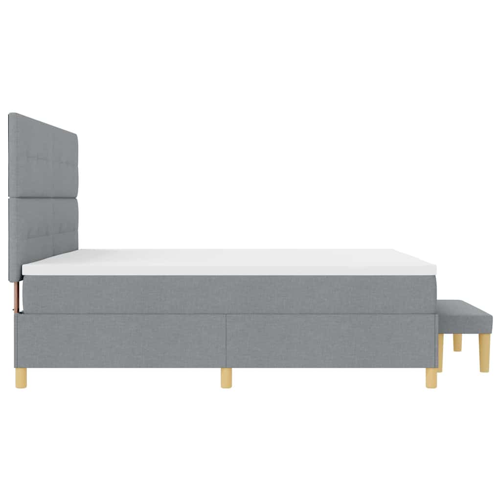 Lit à ressorts avec matelas Gris clair 200 x 200 cm tissu - XIOS