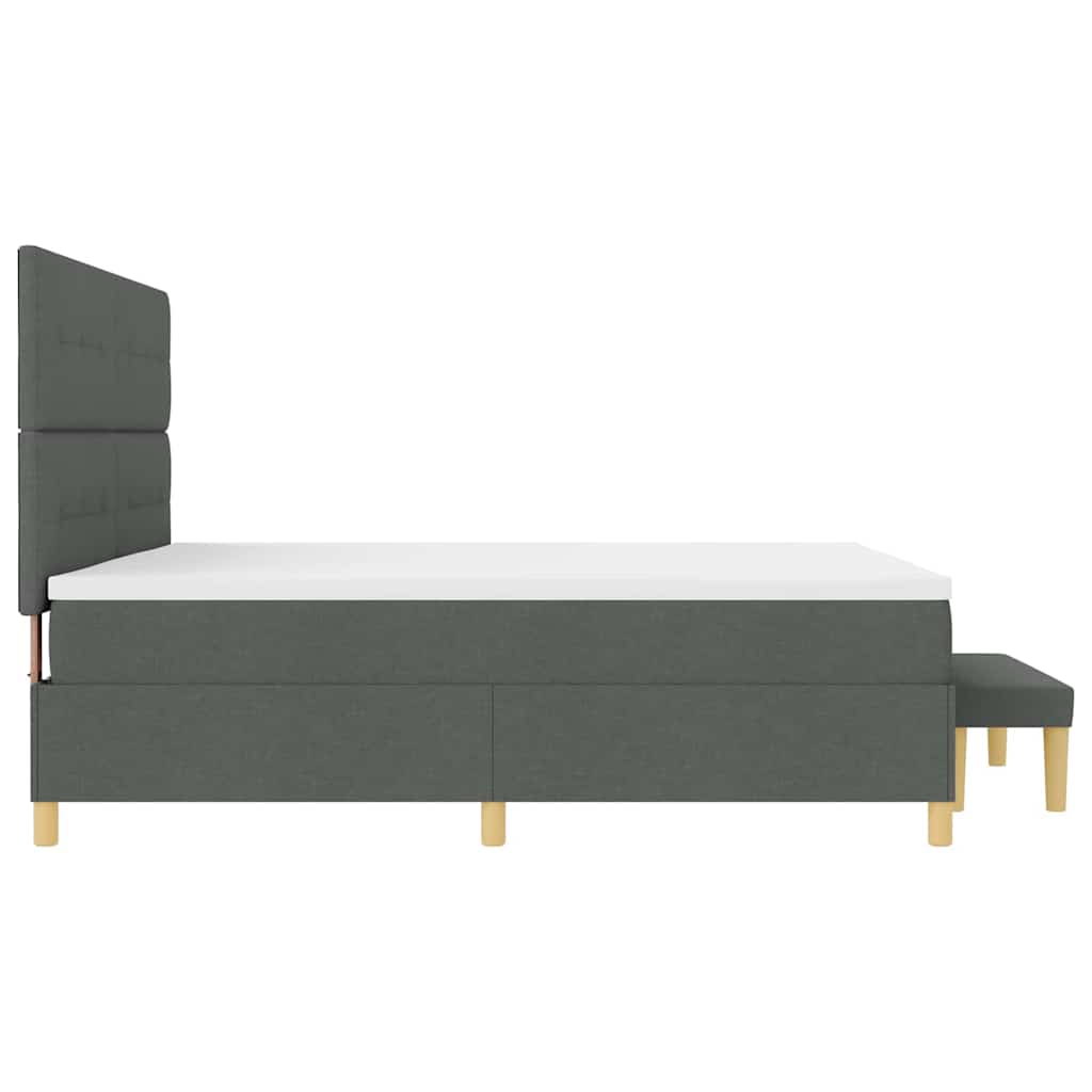 Lit à ressorts avec matelas Gris foncé 200 x 200 cm tissu - XIOS
