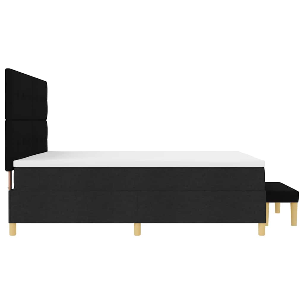 Lit à ressorts avec matelas Noir 200 x 200 cm tissu - XIOS