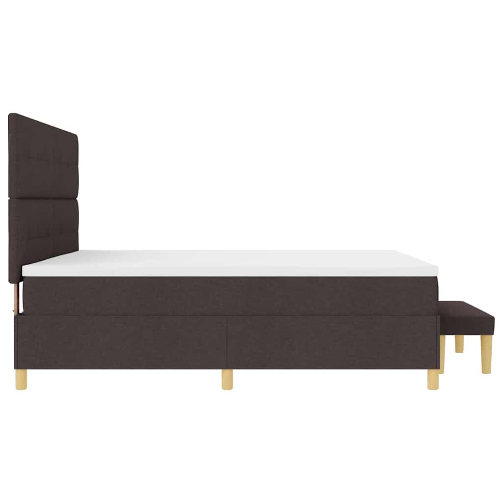 Lit à ressorts avec matelas Marron foncé 200 x 200 cm tissu - XIOS