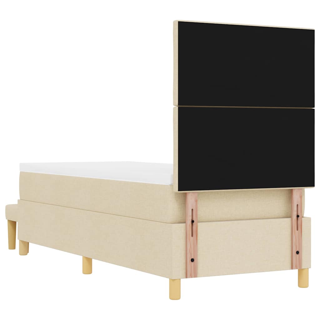 Lit à ressorts avec matelas Crème 80 x 200 cm tissu - XIOS