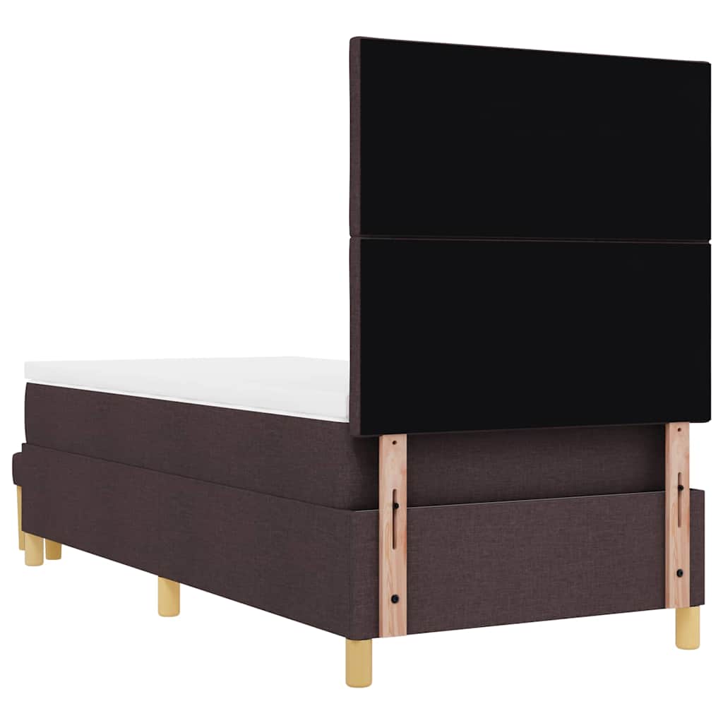 Lit à ressorts avec coussin Marron foncé 200 x 100 cm tissu - XIOS