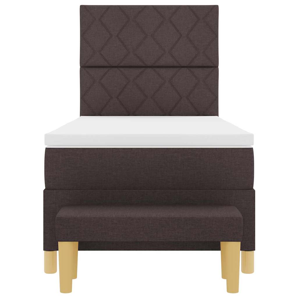 Lit à ressorts avec coussin Marron foncé 200 x 100 cm tissu - XIOS