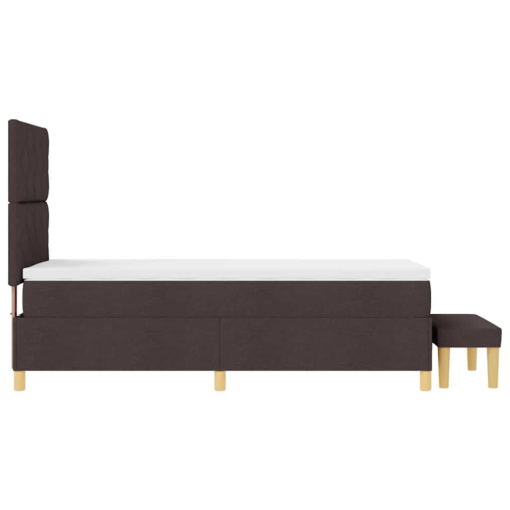 Lit à ressorts avec coussin Marron foncé 200 x 100 cm tissu - XIOS