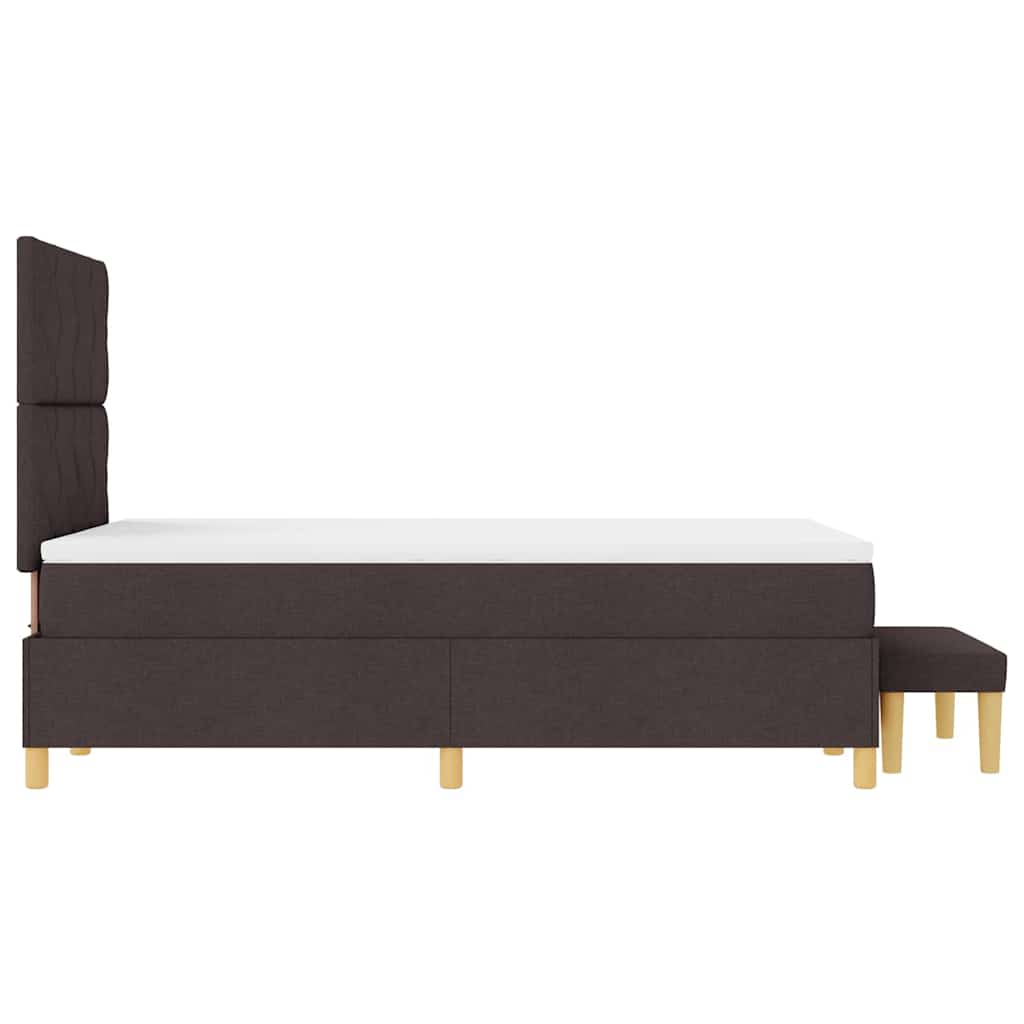 Lit à ressorts avec tête de lit Marron foncé 190 x 120 cm tissu - XIOS