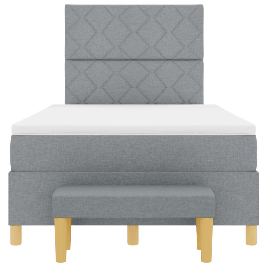 Lit à ressorts avec coussin Gris clair 200 x 120 cm tissu - XIOS