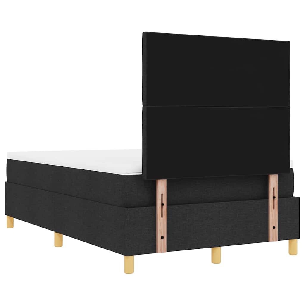 Lit à ressorts avec coussin Noir 200 x 120 cm tissu - XIOS