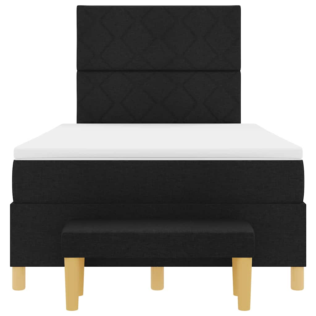 Lit à ressorts avec coussin Noir 200 x 120 cm tissu - XIOS