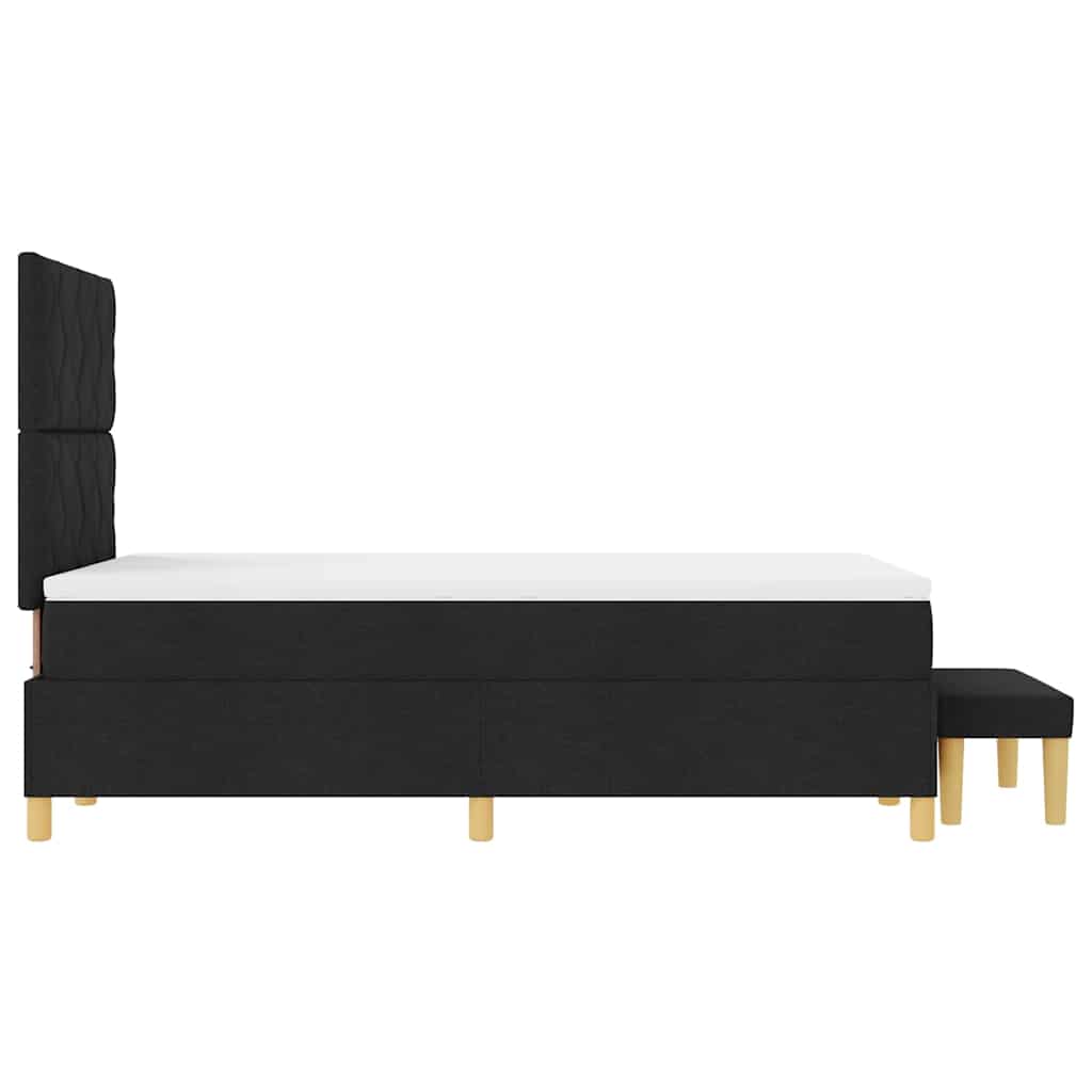 Lit à ressorts avec coussin Noir 200 x 120 cm tissu - XIOS