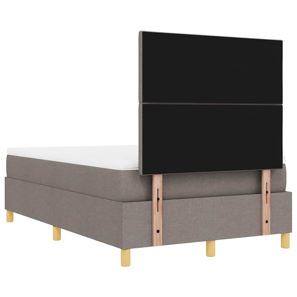 Lit à ressorts avec tête de lit Taupe 200 x 120 cm tissu