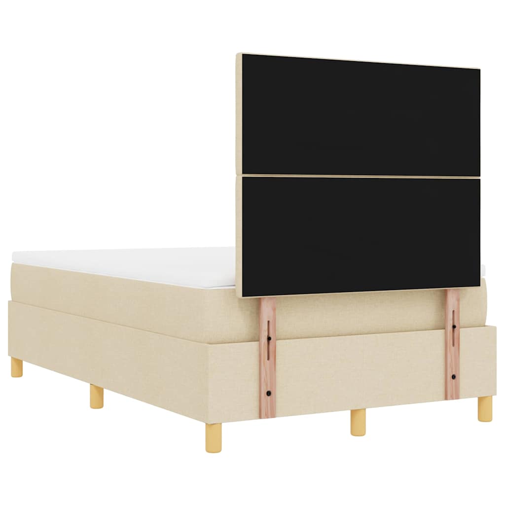 Lit à ressorts avec tête de lit Crème 200 x 120 cm tissu - XIOS