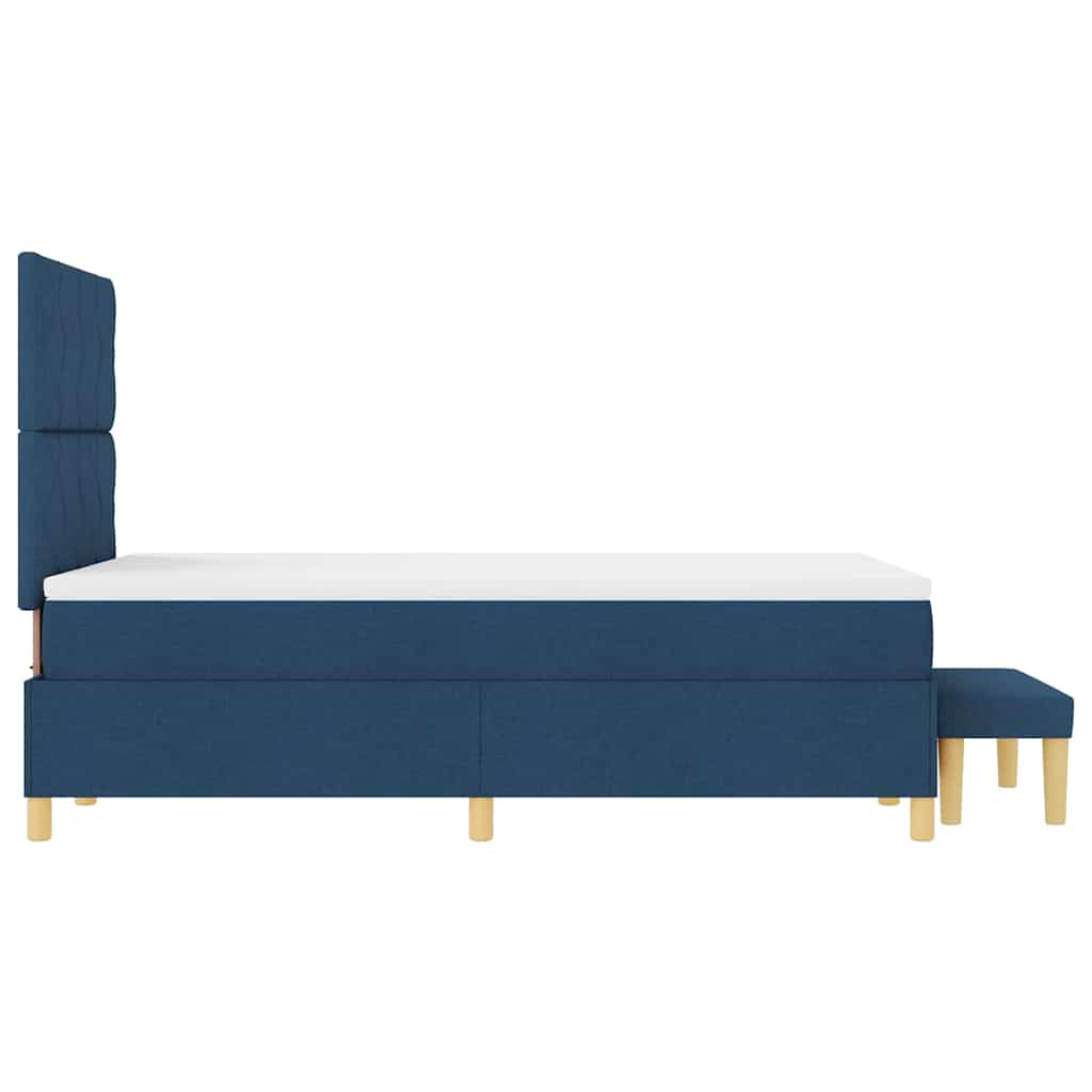 Lit à ressorts avec matelas Bleu 120 x 200 cm tissu - XIOS