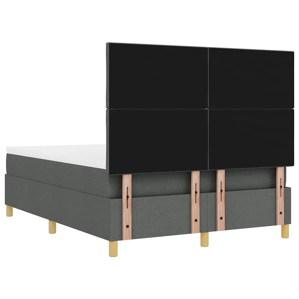 Lit à ressorts avec matelas Gris foncé 140 x 190 cm tissu - XIOS