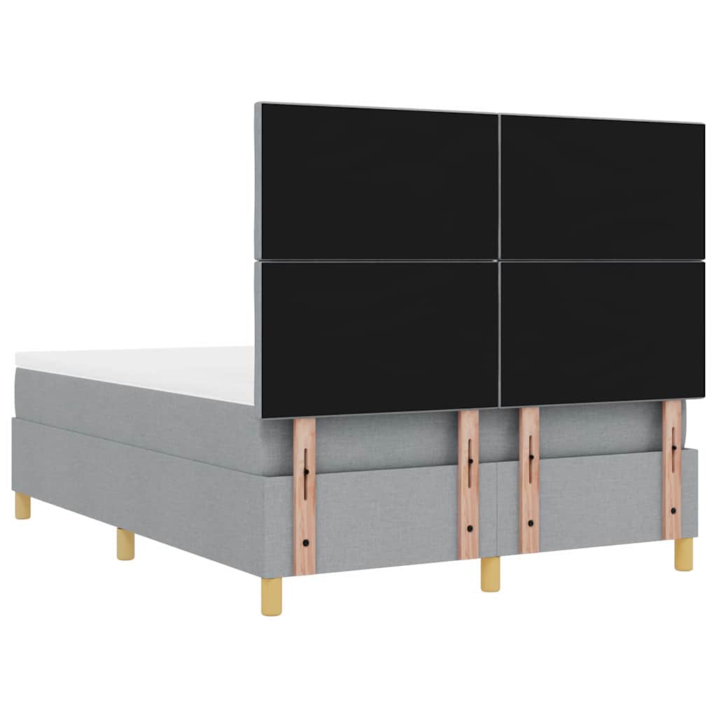 Lit à ressorts avec matelas Gris clair 160 x 200 cm tissu - XIOS