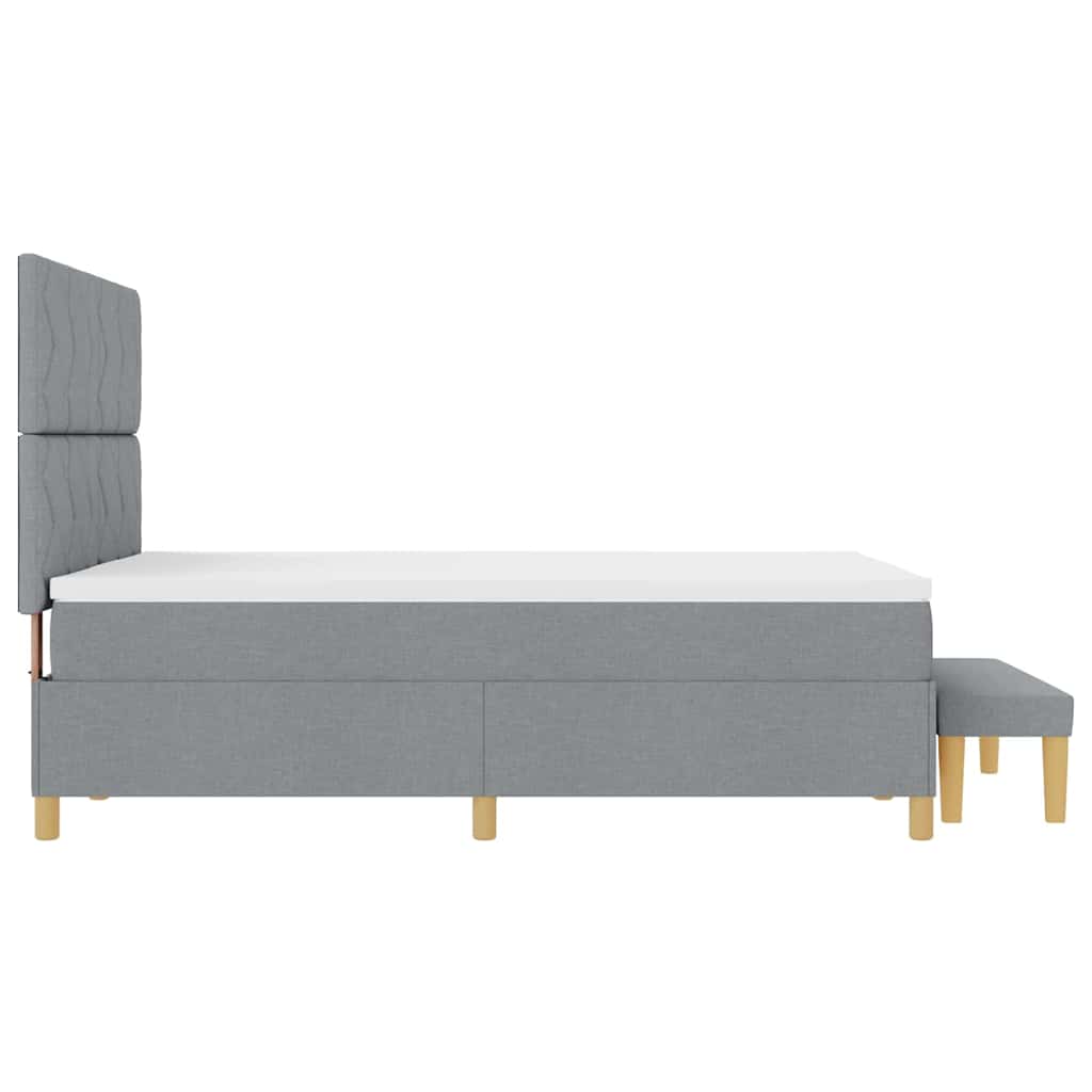 Lit à ressorts avec matelas Gris clair 160 x 200 cm tissu - XIOS