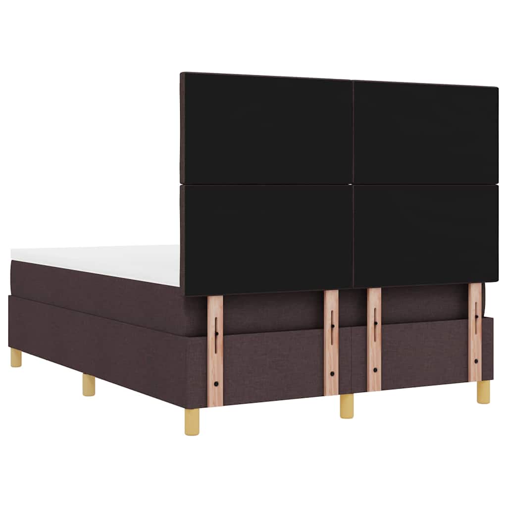 Lit à ressorts avec matelas Marron foncé 160 x 200 cm tissu - XIOS