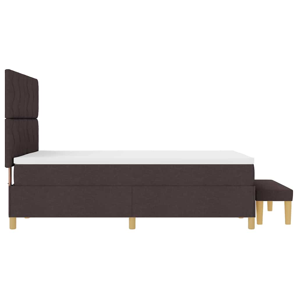 Lit à ressorts avec matelas Marron foncé 160 x 200 cm tissu - XIOS