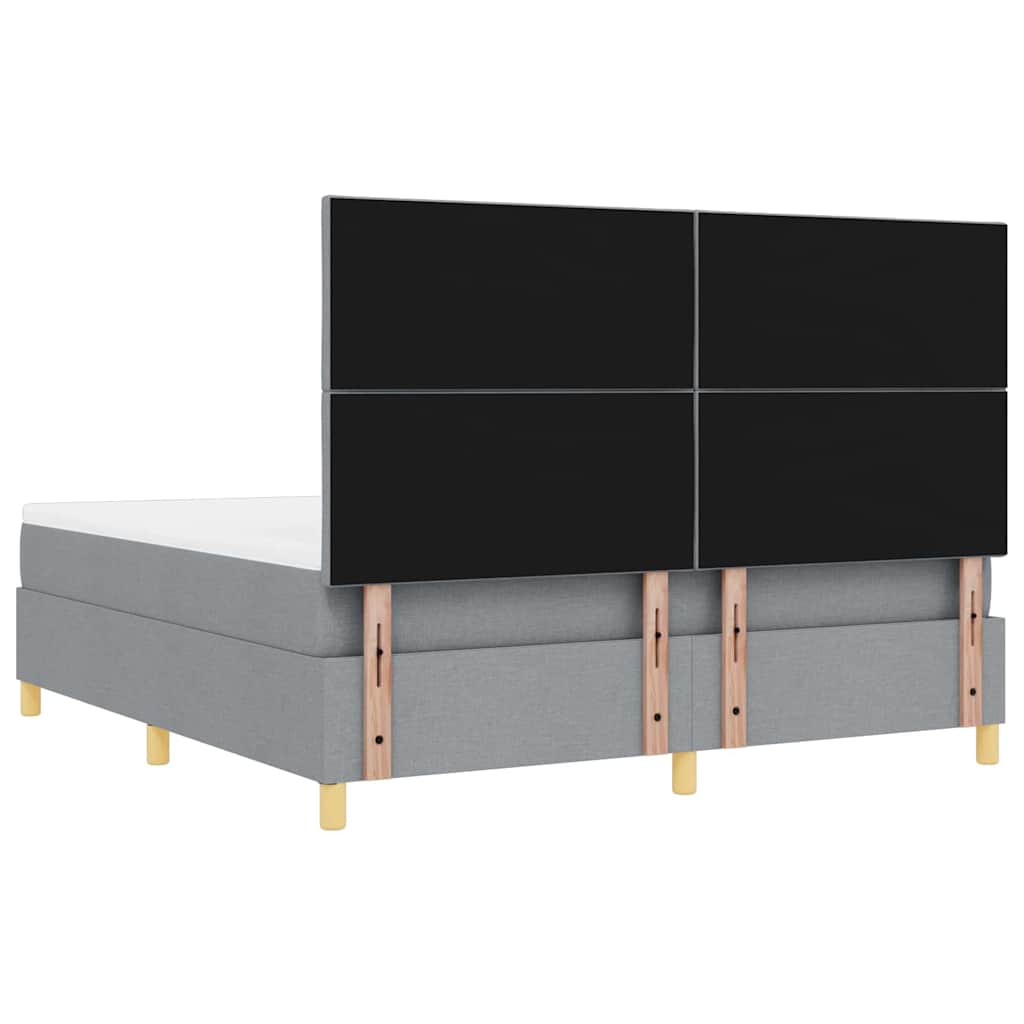 Lit à ressorts avec matelas Gris clair 180 x 200 cm tissu - XIOS