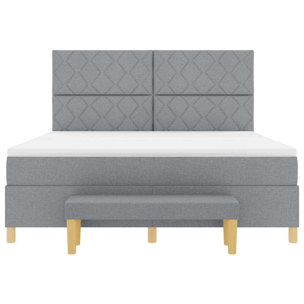 Lit à ressorts avec matelas Gris clair 180 x 200 cm tissu - XIOS