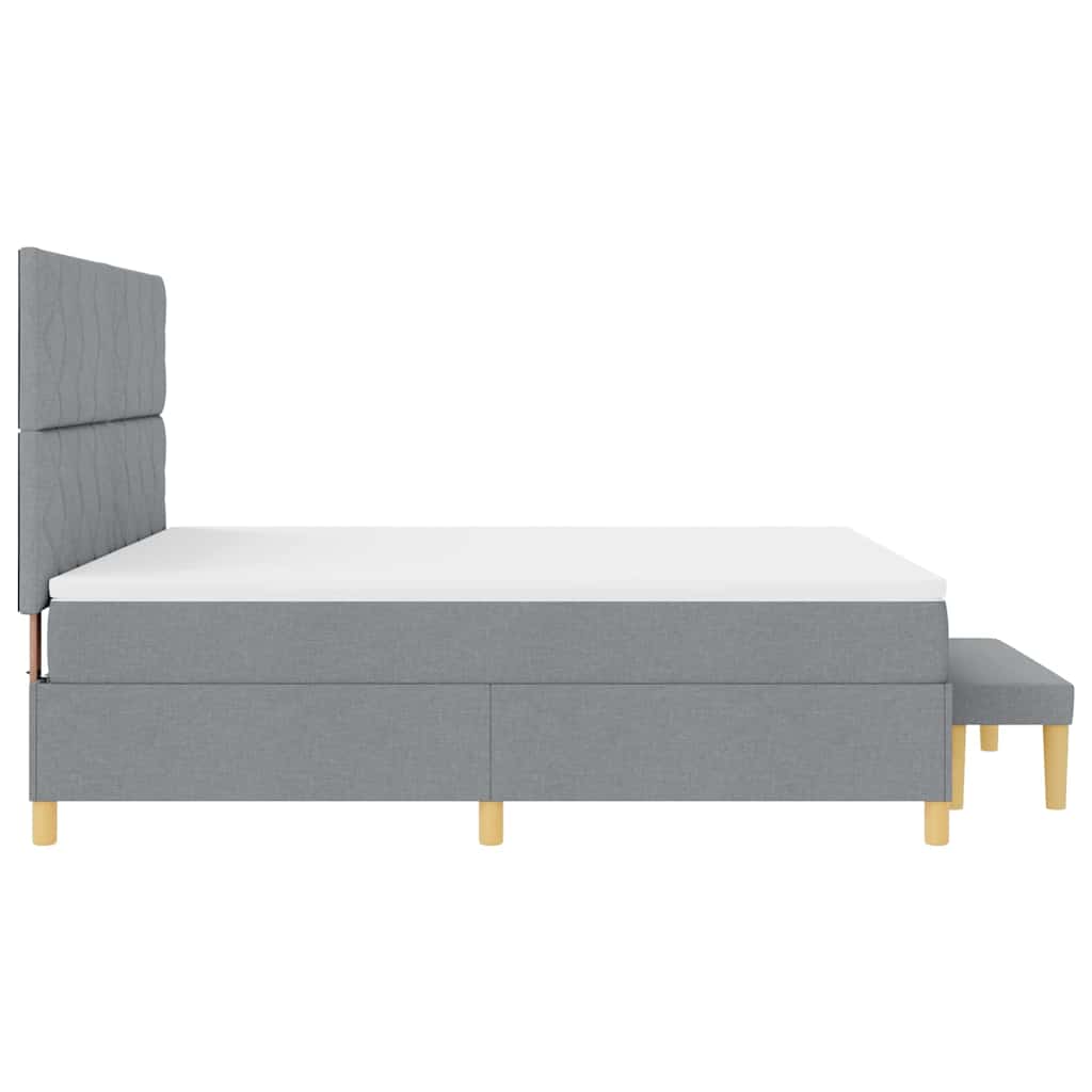 Lit à ressorts avec matelas Gris clair 180 x 200 cm tissu - XIOS