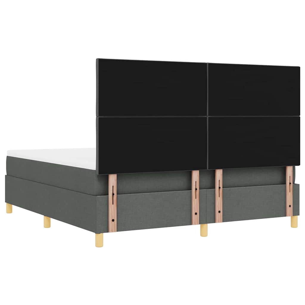 Lit à ressorts avec matelas Gris foncé 180 x 200 cm tissu - XIOS