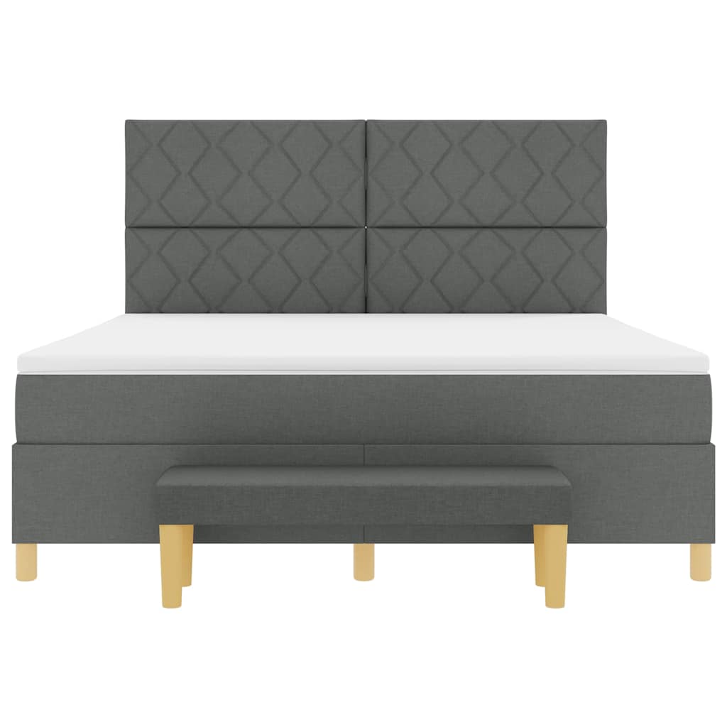 Lit à ressorts avec matelas Gris foncé 180 x 200 cm tissu - XIOS