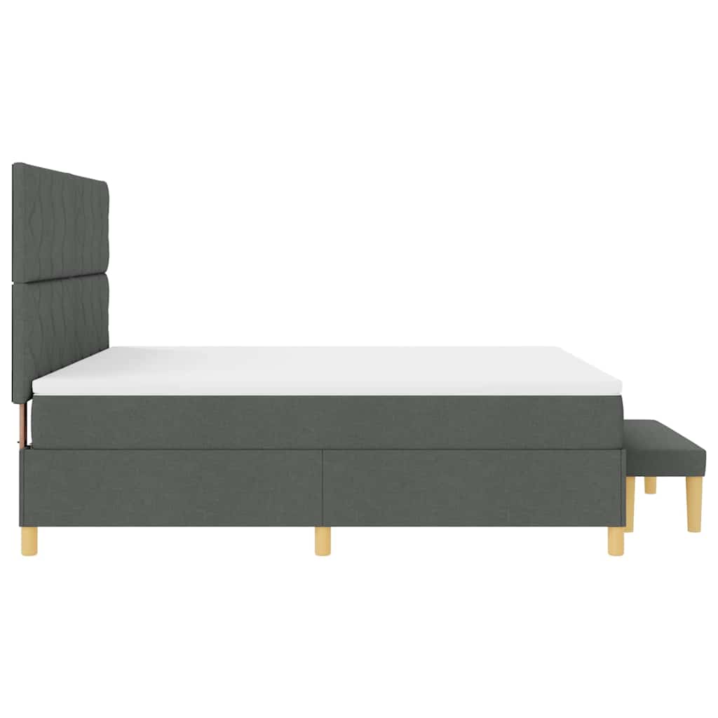 Lit à ressorts avec matelas Gris foncé 180 x 200 cm tissu - XIOS