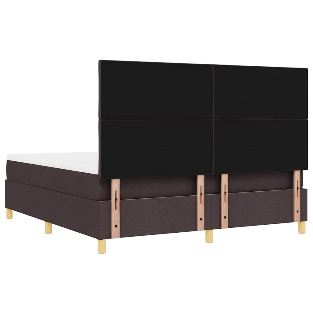 Lit à ressorts avec matelas Marron foncé 180 x 200 cm tissu - XIOS