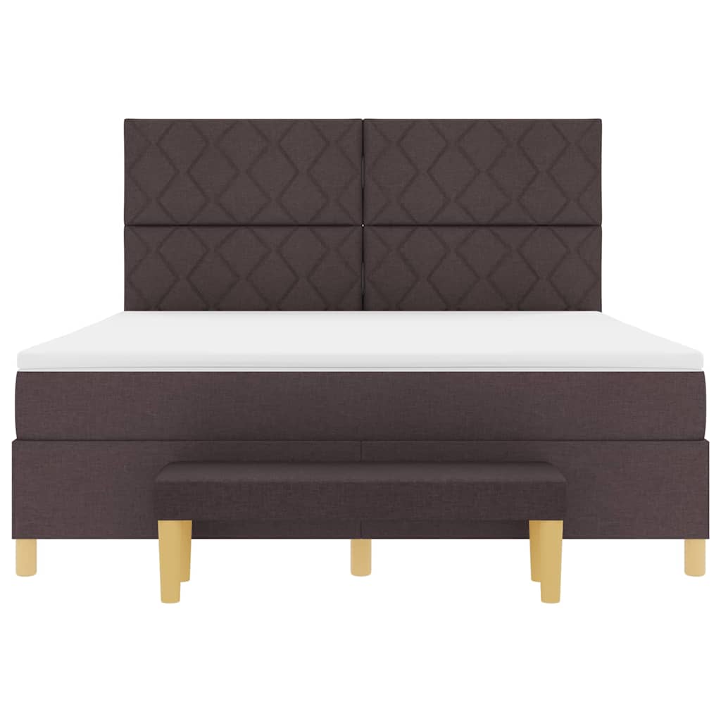 Lit à ressorts avec matelas Marron foncé 180 x 200 cm tissu - XIOS