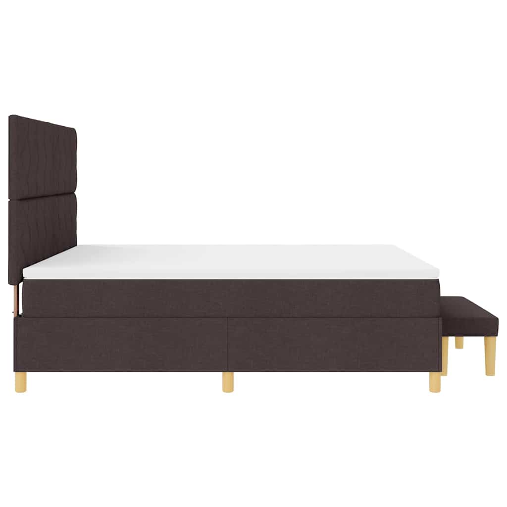 Lit à ressorts avec matelas Marron foncé 180 x 200 cm tissu - XIOS
