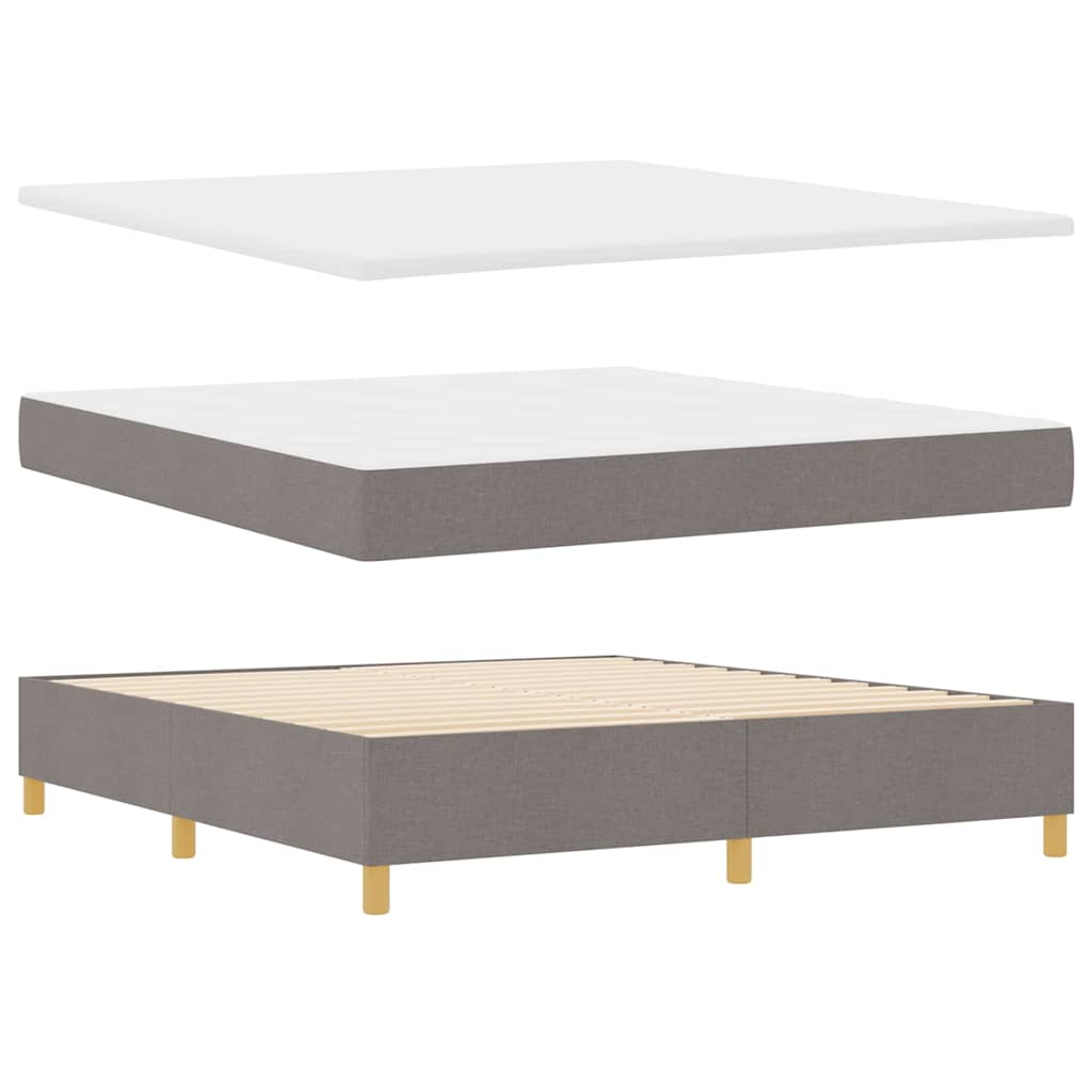 Lit à ressorts avec matelas Taupe 180 x 200 cm tissu - XIOS