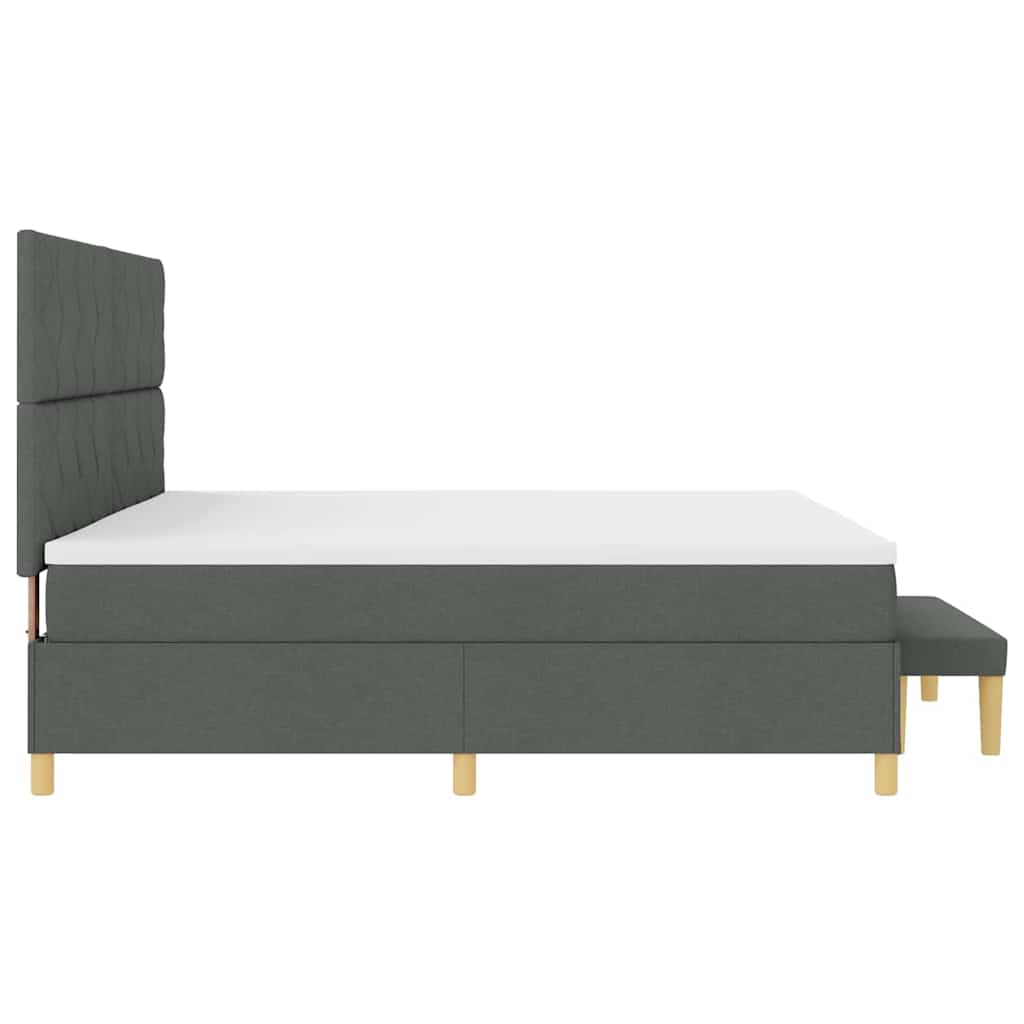 Lit à ressorts avec matelas Gris foncé 200 x 200 cm tissu - XIOS
